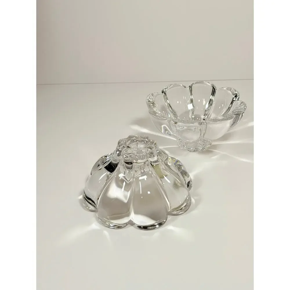 Vintage Crystal 6” Trinket Dish ~ Set of 2